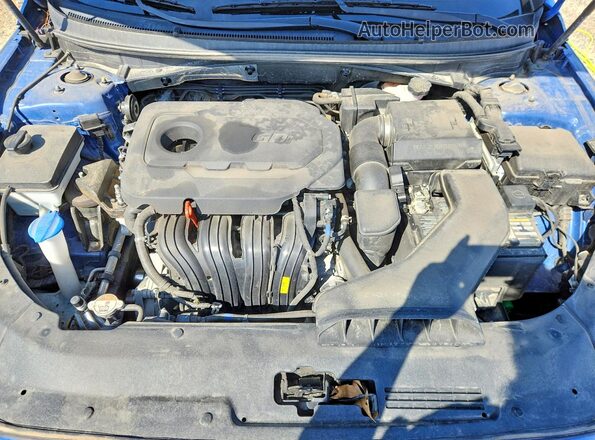 5NPE34AF2JH632915 2018 HYUNDAI SONATA Синий Вид задней части салона