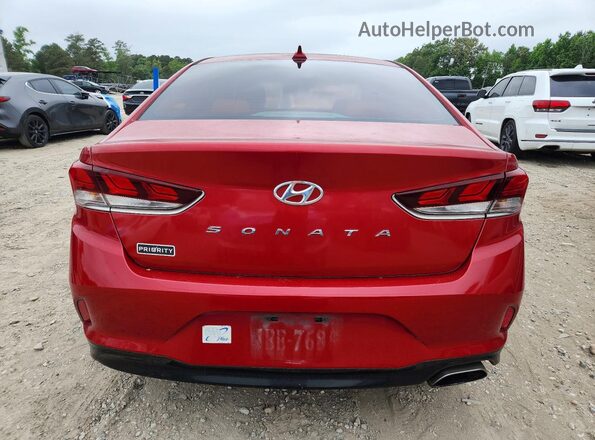 5NPE34AF2JH672542 2018 HYUNDAI SONATA Темно-бордовый Вид сзади