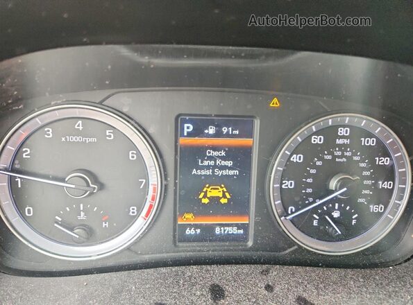 5NPE34AF2JH672542 2018 HYUNDAI SONATA Темно-бордовый Вид щитка приборов