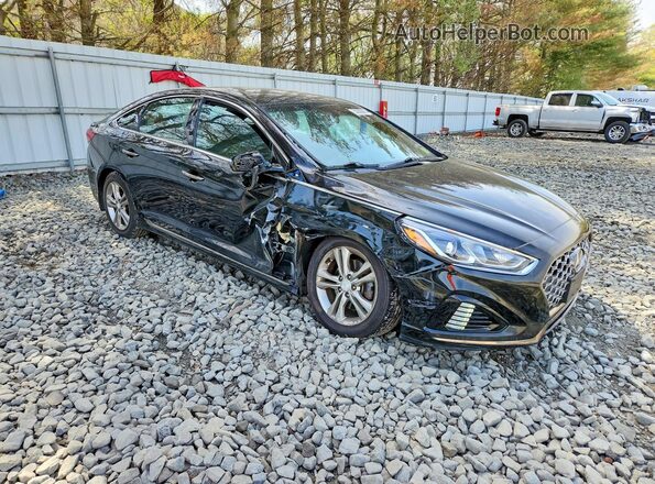 5NPE34AF2KH761609 2019 HYUNDAI SONATA Черный Передняя правая четверть