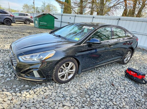 5NPE34AF2KH761609 2019 HYUNDAI SONATA Черный Передняя левая четверть