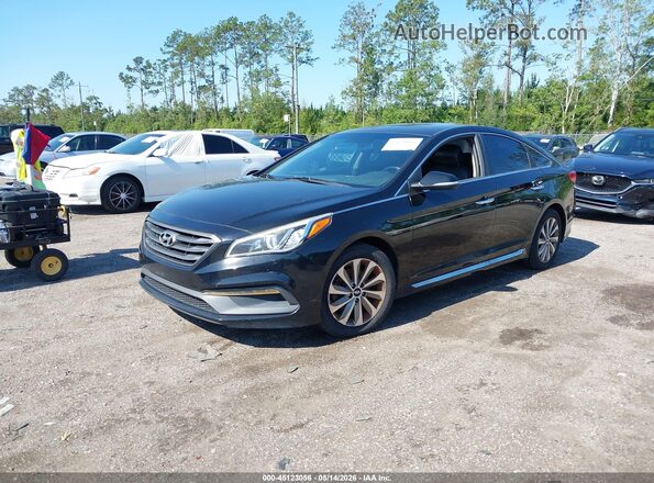 5NPE34AF4GH363986 2016 HYUNDAI SONATA Синий Передняя левая четверть