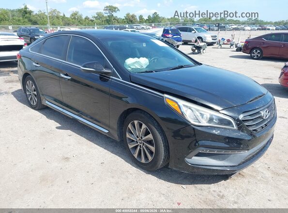 5NPE34AF4GH427802 2016 HYUNDAI SONATA Черный Передняя правая четверть