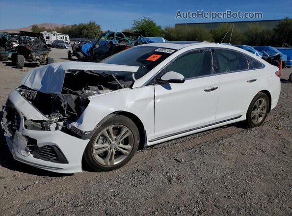 5NPE34AF4JH711759 2018 HYUNDAI SONATA Белый Передняя левая четверть