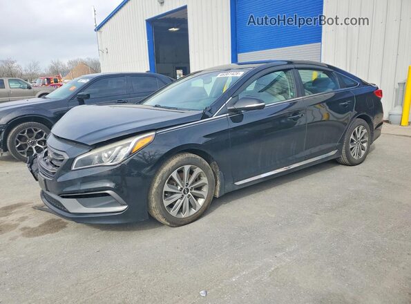 5NPE34AF8GH318775 2016 HYUNDAI SONATA Black Przód lewy