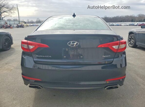 5NPE34AF8GH318775 2016 HYUNDAI SONATA Black Widok z tyłu