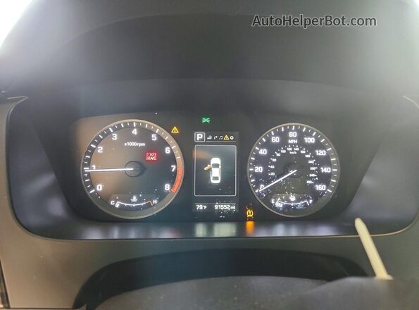 5NPE34AF8HH464708 2017 HYUNDAI SONATA Серебряный Вид щитка приборов
