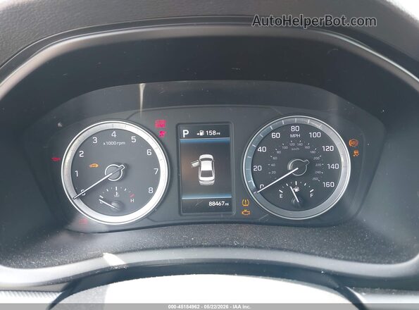5NPE34AF8KH753045 2019 HYUNDAI SONATA Gray Vista de los asientos traseros