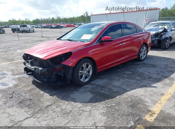 5NPE34AF8KH802292 2019 HYUNDAI SONATA Красный Передняя левая четверть