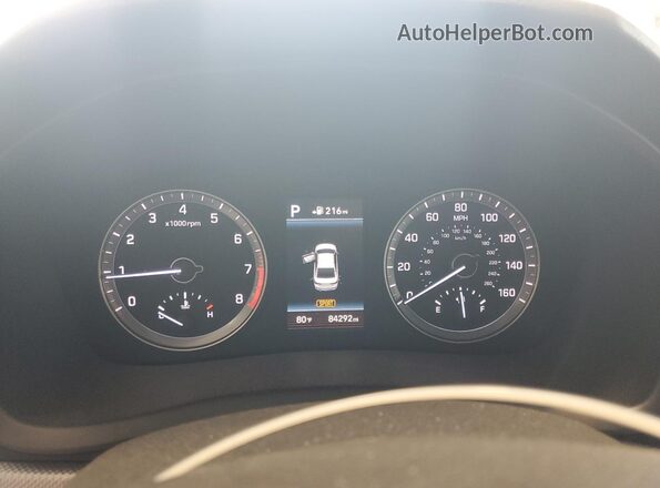 5NPE34AFXJH664656 2018 HYUNDAI SONATA Red Instrument cluster view