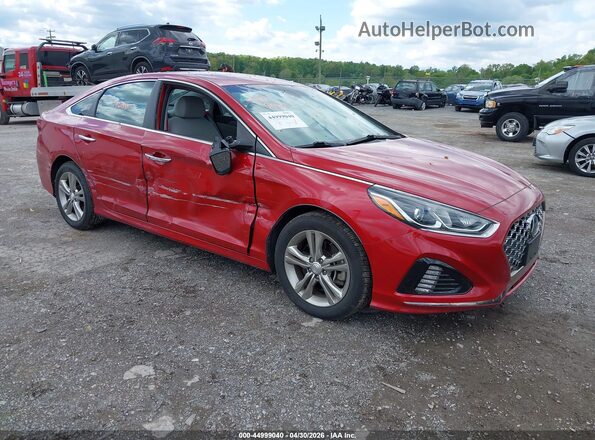 5NPE34AFXKH755735 2019 HYUNDAI SONATA Красный Передняя правая четверть