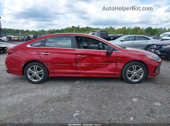 5NPE34AFXKH755735 2019 HYUNDAI SONATA Красный Вид задней части салона