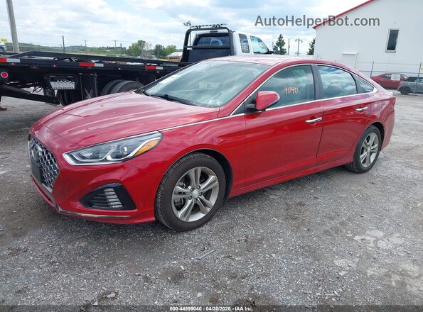 5NPE34AFXKH755735 2019 HYUNDAI SONATA Красный Передняя левая четверть