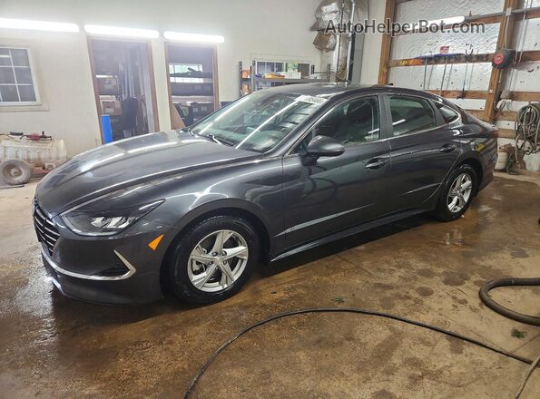5NPEG4JAXMH102737 2021 HYUNDAI SONATA Gray Առջևի ձախ երեք քառորդ տեսարան