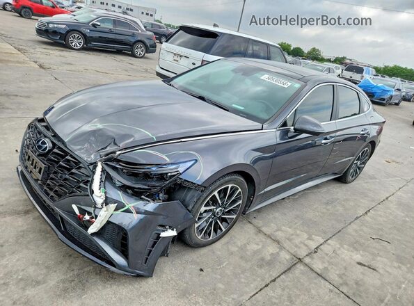 5NPEH4J22MH095434 2021 HYUNDAI SONATA Серый Передняя левая четверть