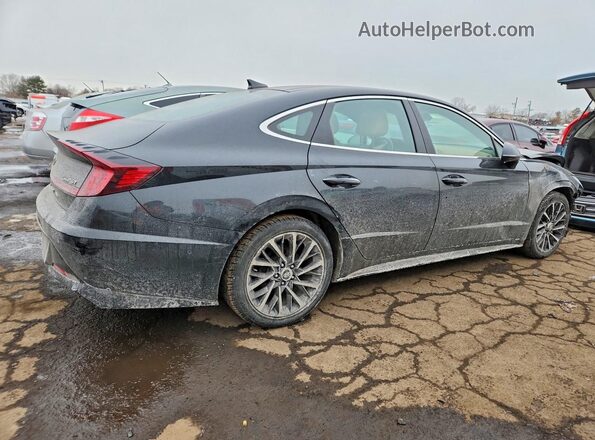 5NPEH4J26MH075848 2021 HYUNDAI SONATA Черный Задняя правая четверть