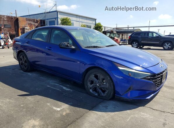 5NPLM4AG1MH008699 2021 HYUNDAI ELANTRA Синий Передняя правая четверть