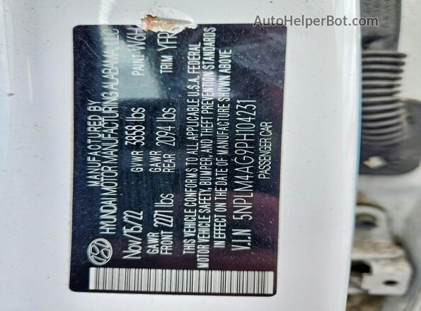 5NPLM4AG9PH104231 2023 HYUNDAI ELANTRA Белый Вид подкапотного пространства