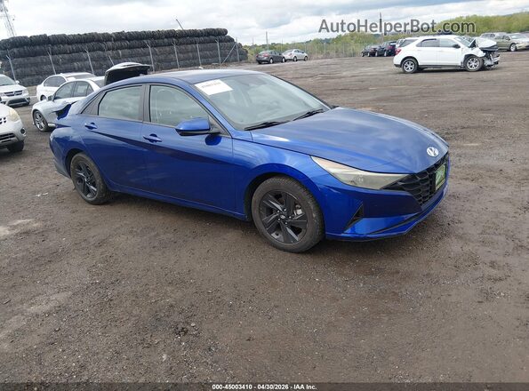 5NPLM4AGXMH033293 2021 HYUNDAI ELANTRA Синий Передняя правая четверть