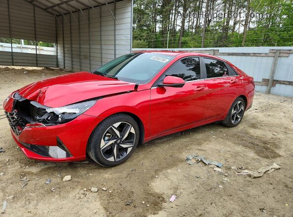 5NPLN4AG0MH043618 2021 HYUNDAI ELANTRA Red Передня ліва чверть
