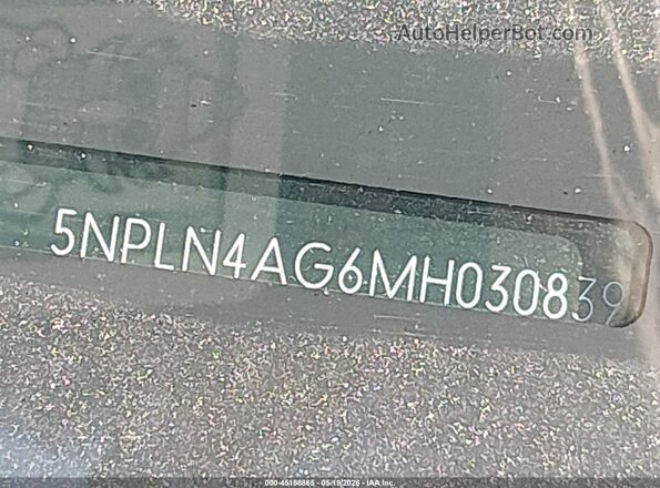 5NPLN4AG6MH030839 2021 HYUNDAI ELANTRA Белый Вид подкапотного пространства