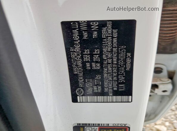 5NPLS4AG9PH086576 2023 HYUNDAI ELANTRA Белый Вид подкапотного пространства
