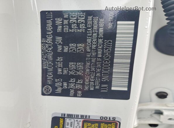 5NTJCDDEXSH152223 2025 HYUNDAI SANTA Белый Вид подкапотного пространства