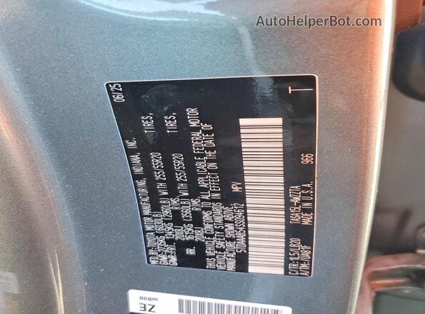 5TDAAAB54SS094612 2025 TOYOTA GRAND Gray Widok naklejki z numerem VIN