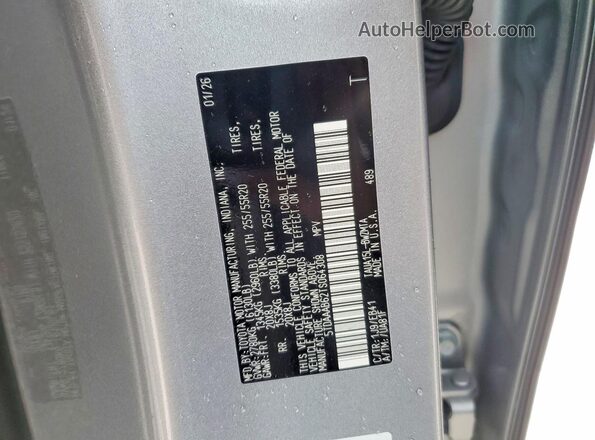 5TDAAAB62TS064308 2026 LEXUS TX Серебряный Вид наклейки с VIN-кодом