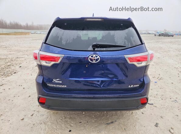 5TDBKRFH2GS226164 2016 TOYOTA LE Blue Widok z tyłu