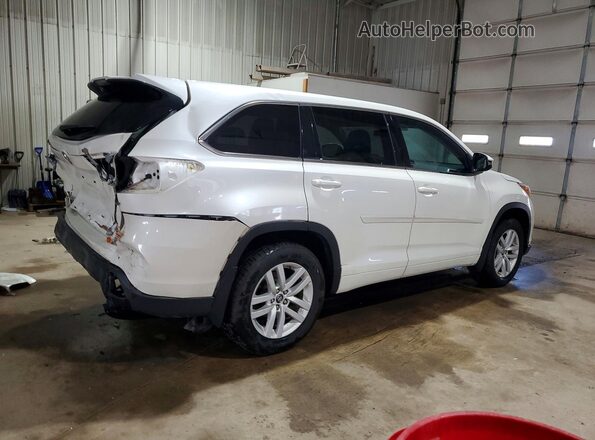 5TDBKRFH6GS321150 2016 TOYOTA HIGHLANDER Белый Задняя правая четверть
