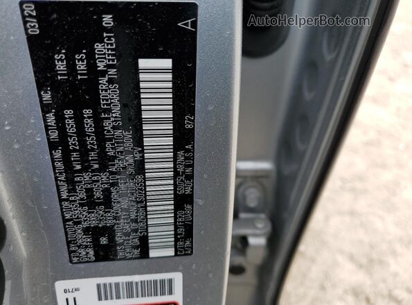 5TDBZRBH1LS023598 2020 TOYOTA HIGHLANDER Silver Vista interior de 360 grados