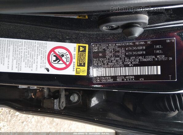 5TDBZRFH1JS906155 2018 TOYOTA LE Black Widok komory silnika
