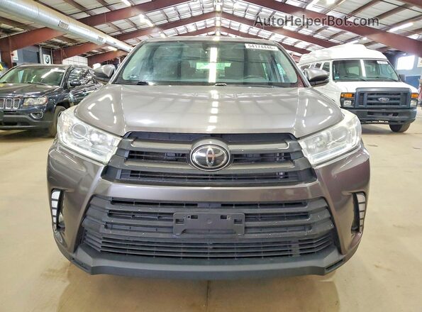 5TDBZRFH1KS916654 2019 TOYOTA HIGHLANDER Серый Вид спереди