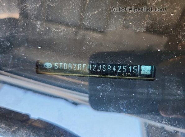 5TDBZRFH2JS842515 2018 TOYOTA HIGHLANDER Серый Вид наклейки с VIN-кодом