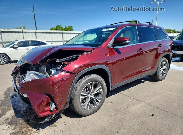 5TDBZRFH3KS746278 2019 TOYOTA HIGHLANDER Темно-бордовый Передняя левая четверть