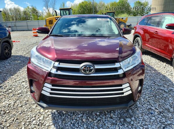 5TDBZRFH6JS836751 2018 TOYOTA HIGHLANDER Burgundy წინა ხედი