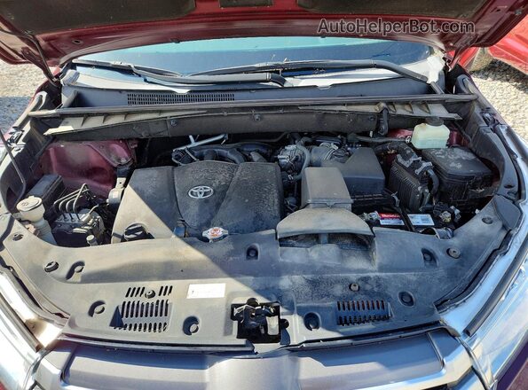 5TDBZRFH6JS836751 2018 TOYOTA HIGHLANDER Burgundy ძრავის განყოფილების ხედი