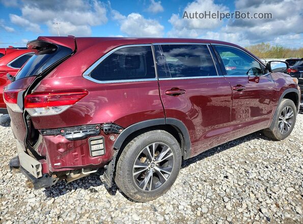 5TDBZRFH6JS836751 2018 TOYOTA HIGHLANDER Burgundy უკანა მარჯვენა