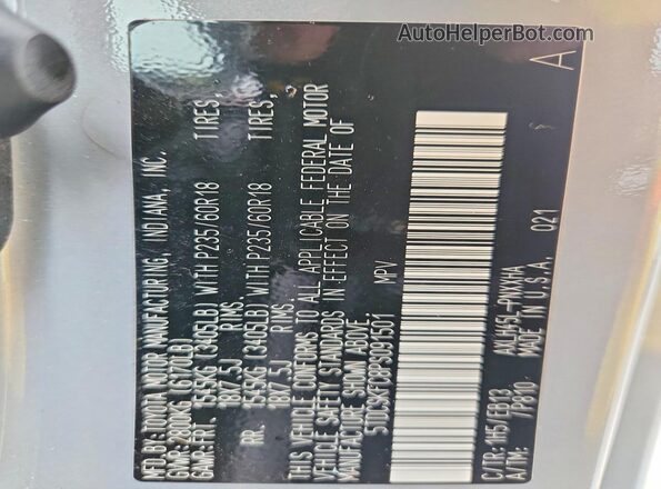 5TDCSKFC8PS091501 2023 TOYOTA SIENNA Silver VIN sticker view