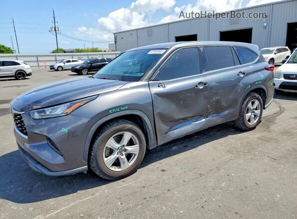 5TDCZRAH1LS507664 2020 TOYOTA HIGHLANDER Charcoal Առջևի ձախ երեք քառորդ տեսարան