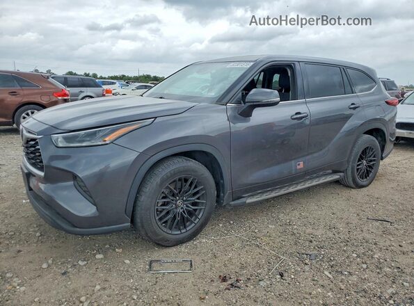 5TDCZRAH1MS084361 2021 TOYOTA HIGHLANDER Gray Vista tres cuartos delantera izquierda