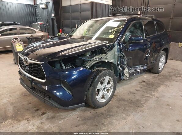 5TDCZRBH2MS133386 2021 TOYOTA HIGHLANDER Синий Передняя левая четверть