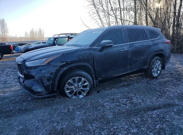 5TDDBRCH7LS005148 2020 TOYOTA HIGHLANDER Black Առջևի ձախ երեք քառորդ տեսարան