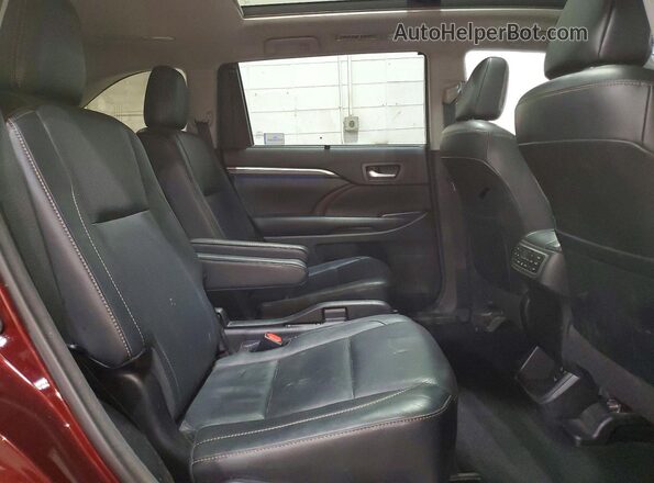 5TDDGRFH0JS046991 2018 TOYOTA HIGHLANDER Бордовый Вид задней части салона