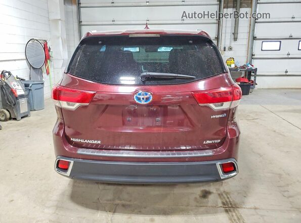 5TDDGRFH0JS046991 2018 TOYOTA HIGHLANDER Бордовый Вид сзади
