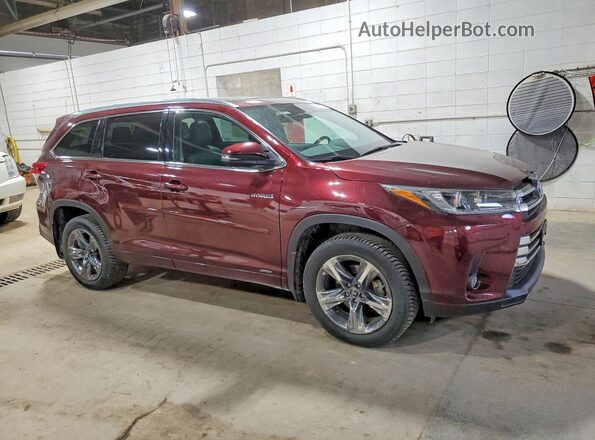 5TDDGRFH0JS046991 2018 TOYOTA HIGHLANDER Бордовый Передняя правая четверть
