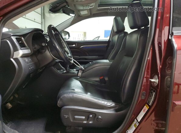 5TDDGRFH0JS046991 2018 TOYOTA HIGHLANDER Бордовый Вид салона спереди