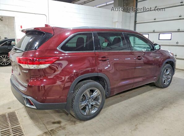 5TDDGRFH0JS046991 2018 TOYOTA HIGHLANDER Бордовый Задняя правая четверть