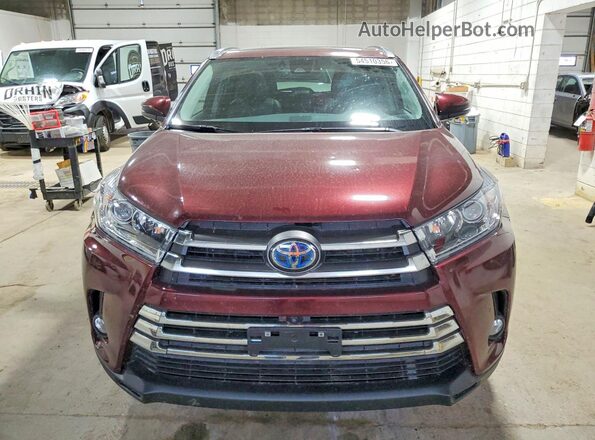5TDDGRFH0JS046991 2018 TOYOTA HIGHLANDER Бордовый Вид спереди